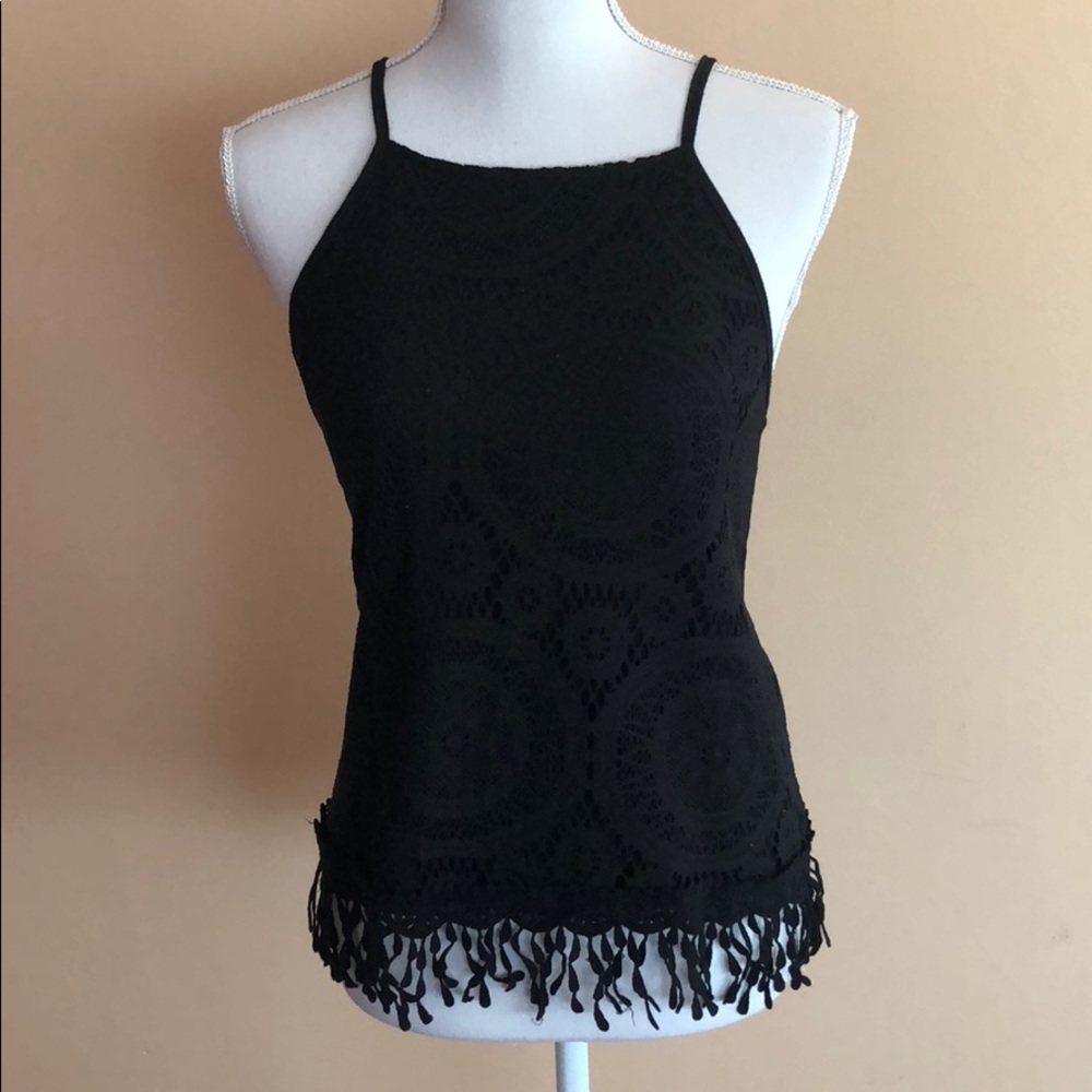Black crochet top